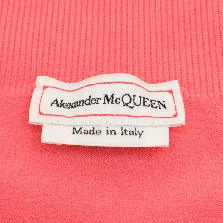 Pre Owned Alexander McQueen Coral Stretch Fabric  Off The Shoulder Top XS