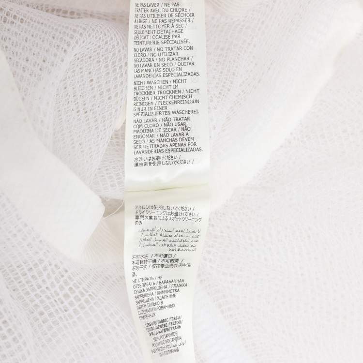Pre Owned Alexander McQueen White Mesh Asymmetric Midi Skirt M
