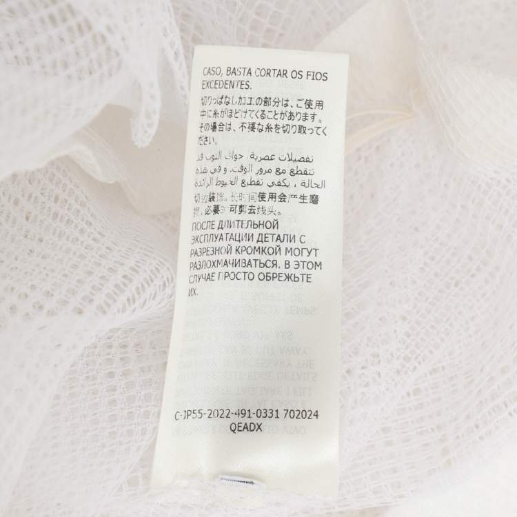 Pre Owned Alexander McQueen White Mesh Asymmetric Midi Skirt M