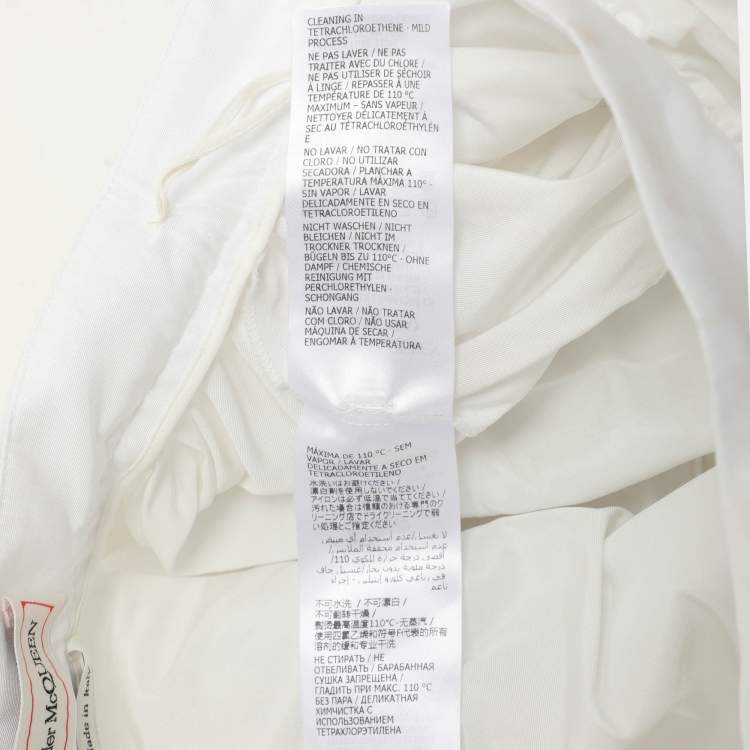 Pre Owned Alexander McQueen White Nylon Flared Midi Skirt M