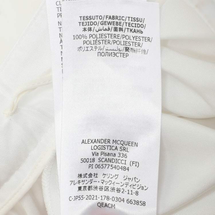 Pre Owned Alexander McQueen White Nylon Flared Midi Skirt M
