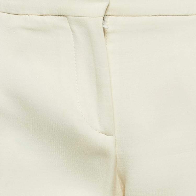 Pre Owned Alexander McQueen Cream Wool Blend Straight Trousers S