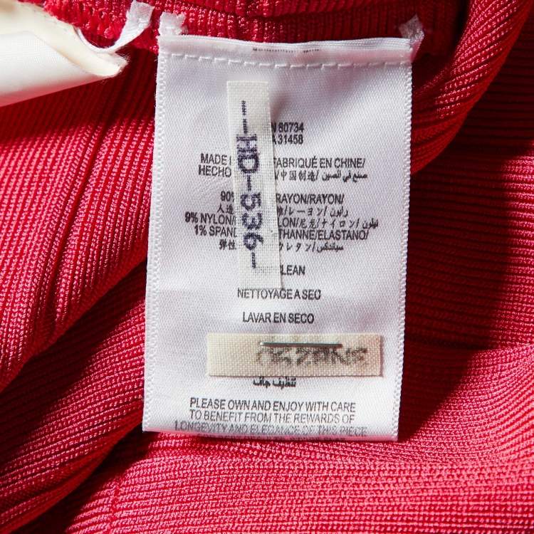 Pre Owned Herve Leger Fuchsia Pink Bandage Jersey Sleeveless Bambi Dress S