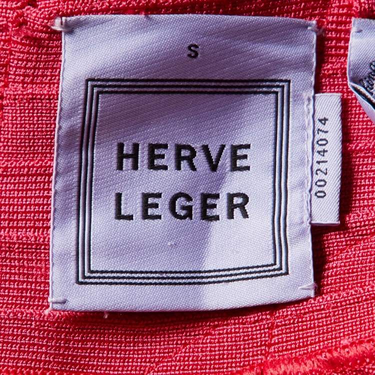 Pre Owned Herve Leger Fuchsia Pink Bandage Jersey Sleeveless Bambi Dress S