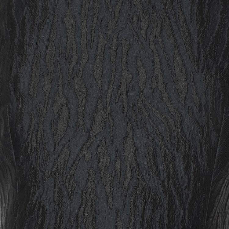 Pre Owned Alexander McQueen Navy Blue Jacquard Sleeveless Midi Dress S