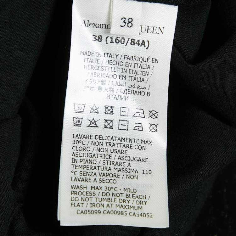 Pre Owned Alexander McQueen Black Corset Print Cotton T-Shirt S