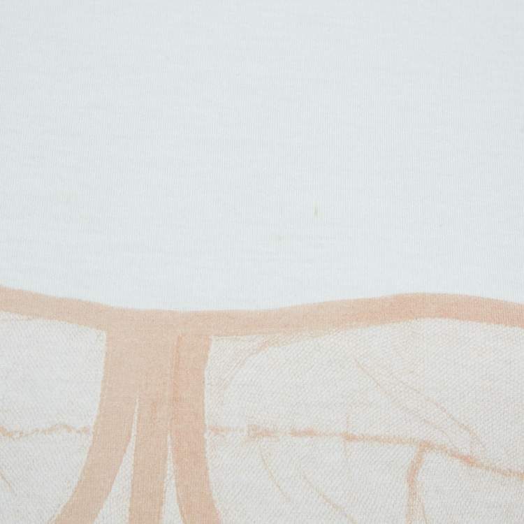 Pre Owned Alexander McQueen White Corset Print Cotton T-Shirt S