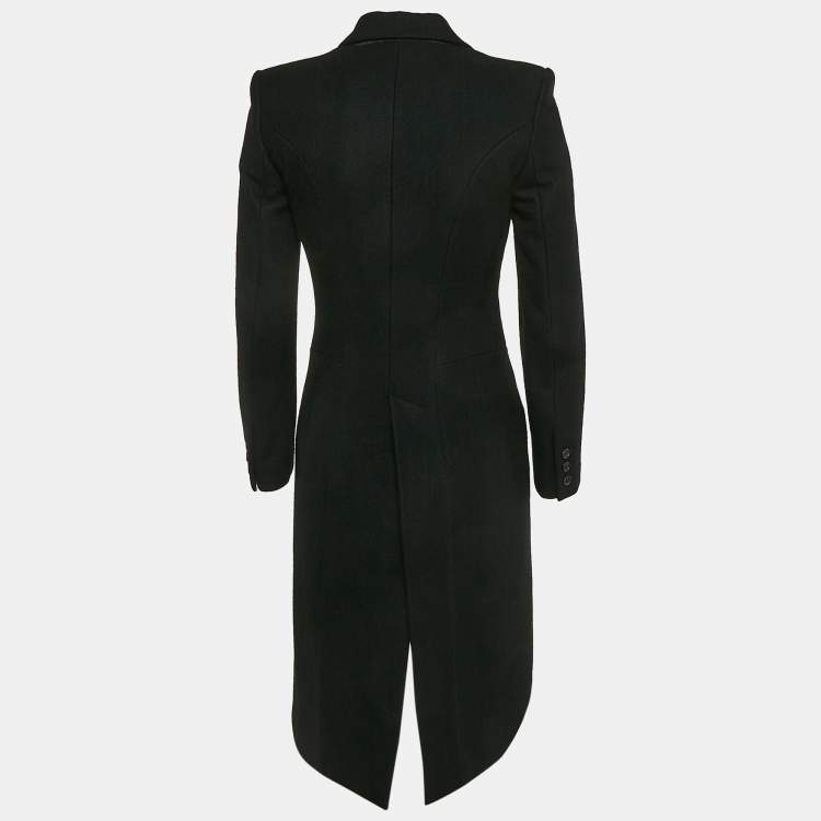 Pre Owned Alexander McQueen Black Wool Single Breasted Tailcoat S