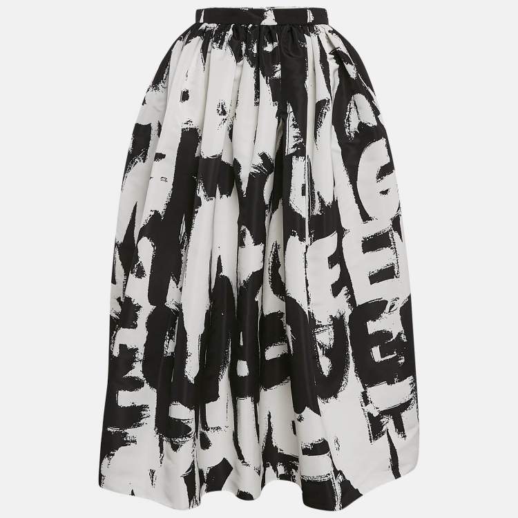 Alexander McQueen Black Monochrome Graffiti Print Faille
