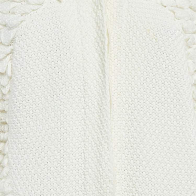Pre Owned Alexander McQueen Cream Textured Crochet Cardigan M