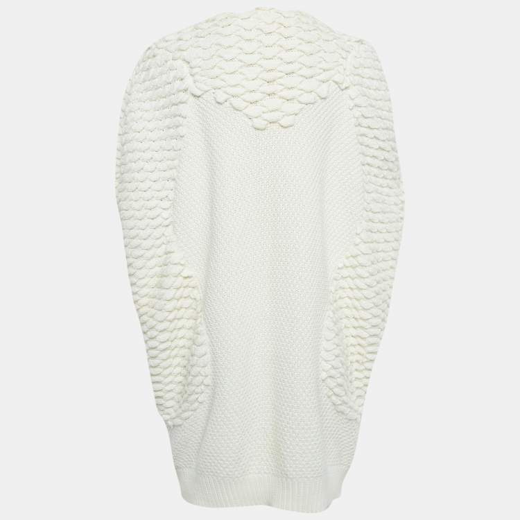 Pre Owned Alexander McQueen Cream Textured Crochet Cardigan M