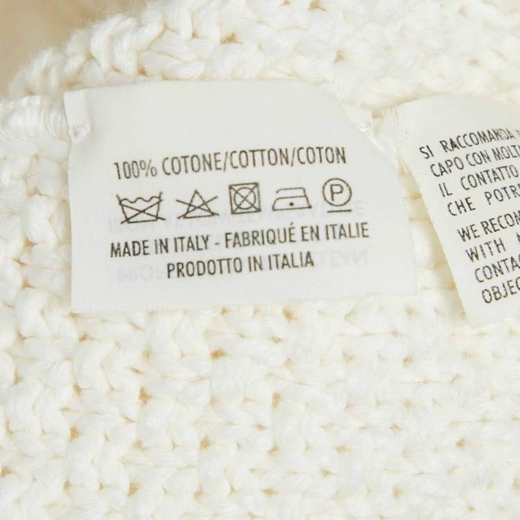 Pre Owned Alexander McQueen Cream Textured Crochet Cardigan M