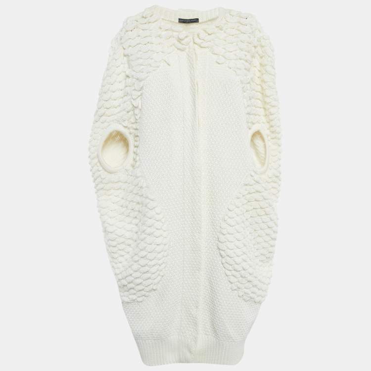 Pre Owned Alexander McQueen Cream Textured Crochet Cardigan M