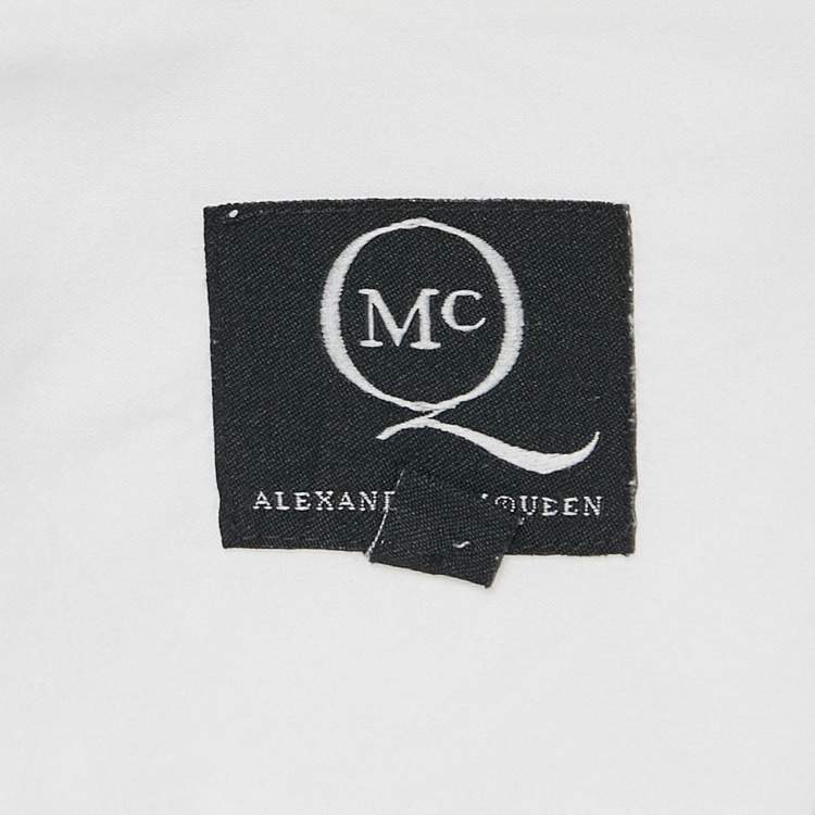 Pre Owned Alexander McQueen White Printed Cotton Button Front Shirt XL