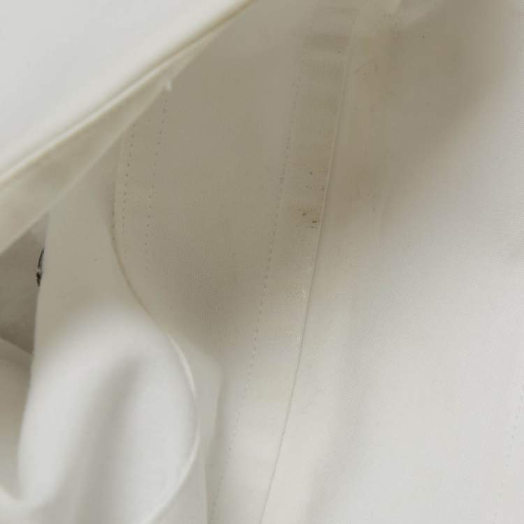 Pre Owned Alexander McQueen White Printed Cotton Button Front Shirt XL