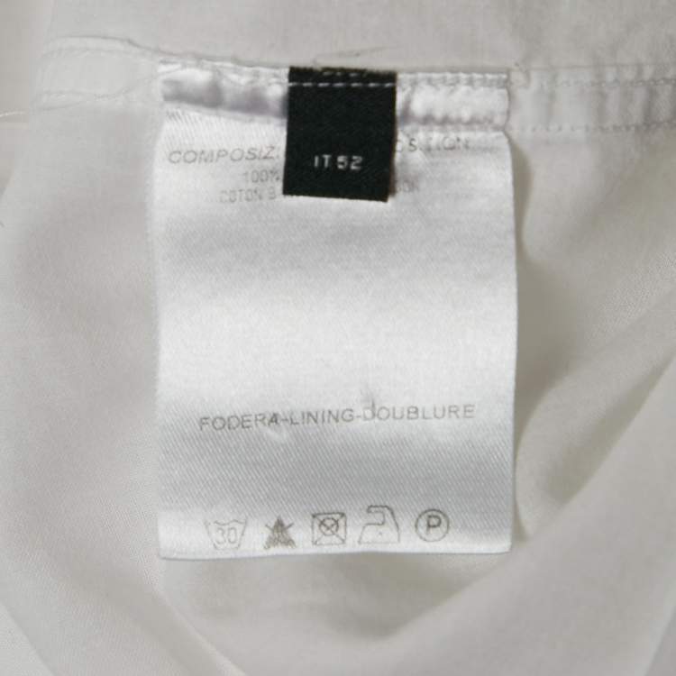 Pre Owned Alexander McQueen White Printed Cotton Button Front Shirt XL