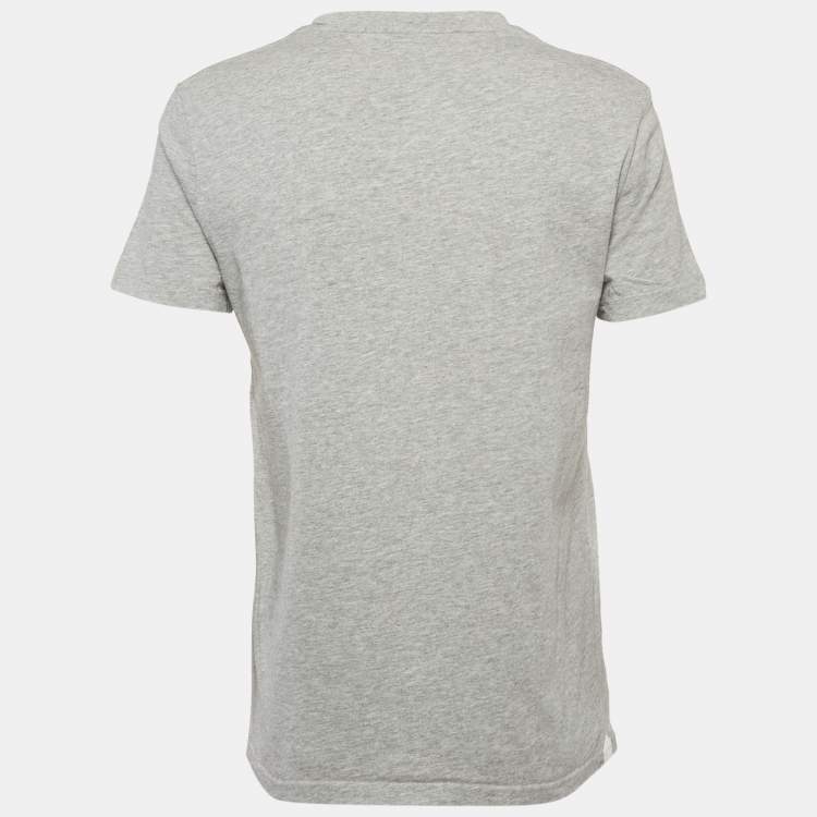 Pre Owned Alexander McQueen Grey Cotton Skull Print Crew Neck T-Shirt XS