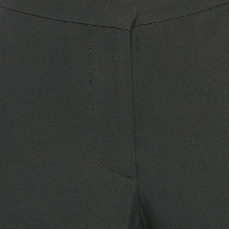 Pre Owned Alexander McQueen Black Lace Trim Crepe Trousers L
