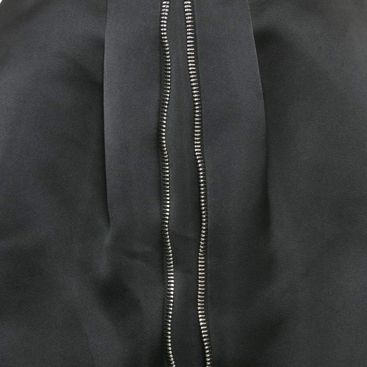 Pre Owned Alexander McQueen Black Satin Pleated Mini Skirt S