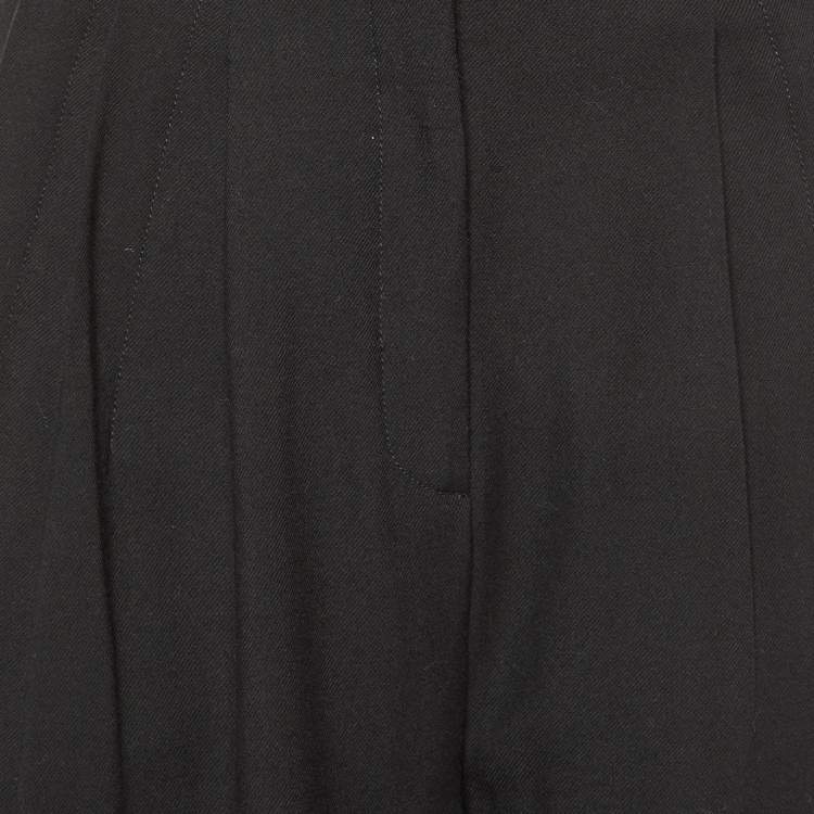 Pre Owned Alexander McQueen Black Wool Blend Pleated Trousers S