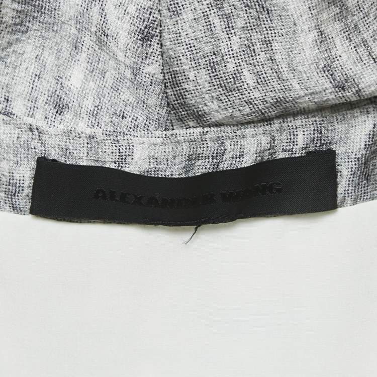 Pre Owned Alexander McQueen Grey Silk V-Neck Sleeveless Short Dress M