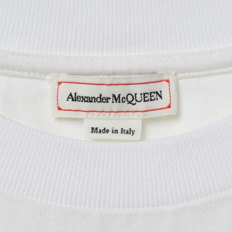 Pre Owned Alexander McQueen White Cotton Crew Neck T-Shirt M 