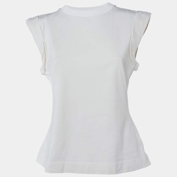 Pre Owned Alexander McQueen White Cotton Crew Neck T-Shirt M 