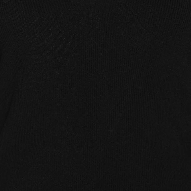 Pre Owned Alexander McQueen Black Rib Knit Top XL