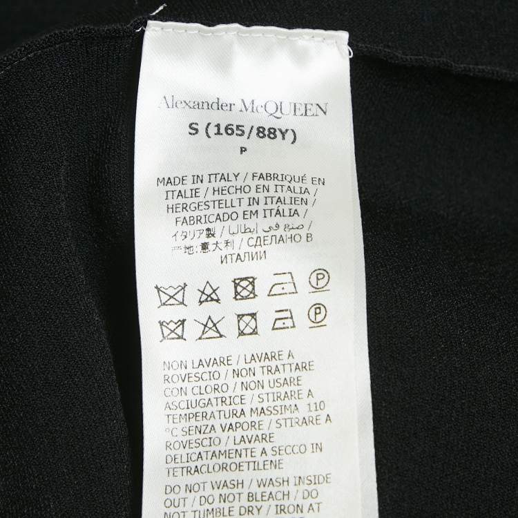 Pre Owned Alexander McQueen Black Stretch Knit Flared Midi Dress S
