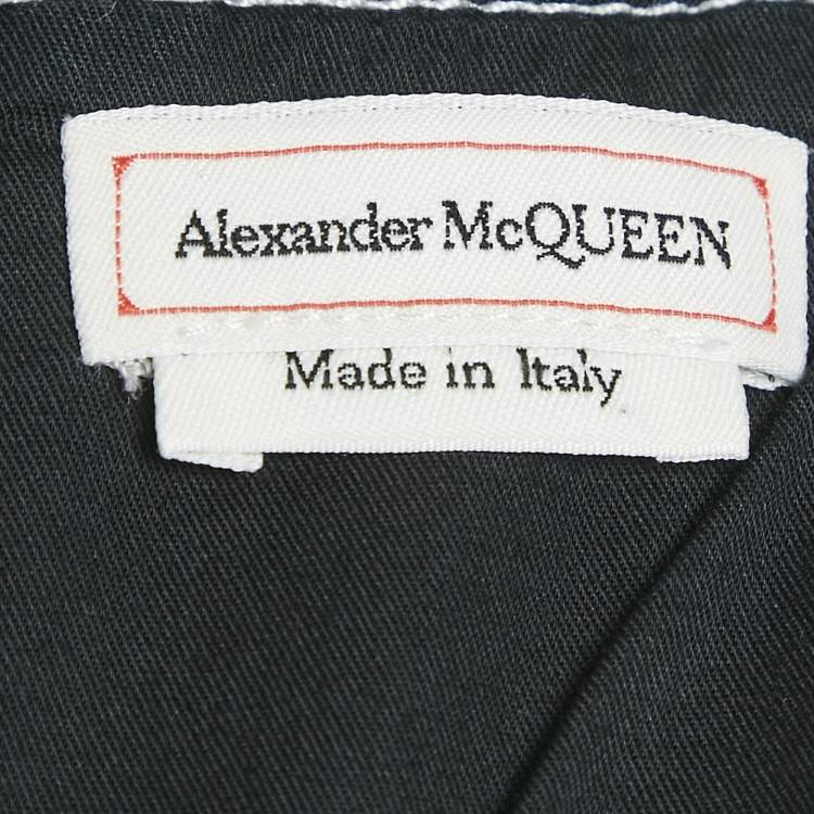 Pre Owned Alexander McQueen Black Denim Bustier Midi Dress M