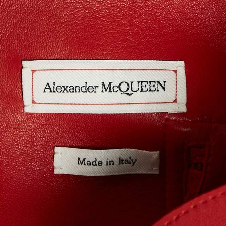 Pre Owned Alexander McQueen Red Leather and Lace Peplum Midi Dress M
