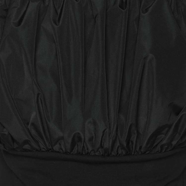Pre Owned Alexander McQueen Black Polyester Off The Shoulder Top XS
