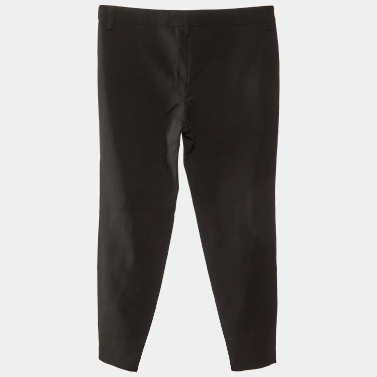 Pre Owned Alexander McQueen Black Wool Slim Fit Trousers S