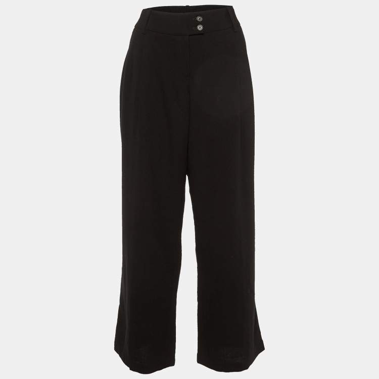 Pre Owned Alexander McQueen Black Fleece Wool Straight Fit Trousers L
