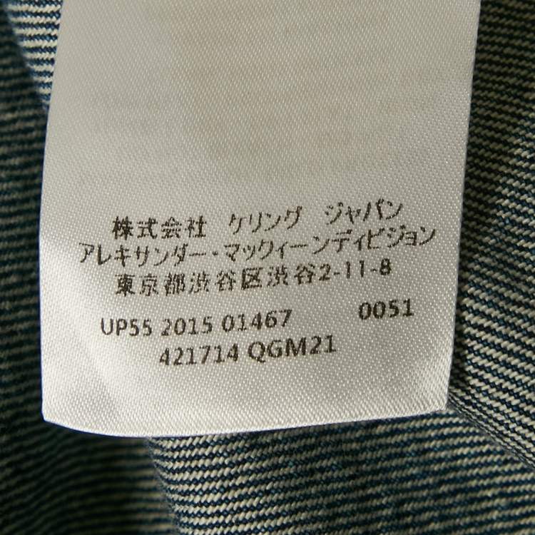 Pre Owned Alexander McQueen Blue Denim Raw Edge Flared Mini Dress S