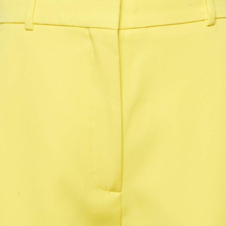 Pre Owned Alexander McQueen Yellow Wool Tapered Leg Trousers M