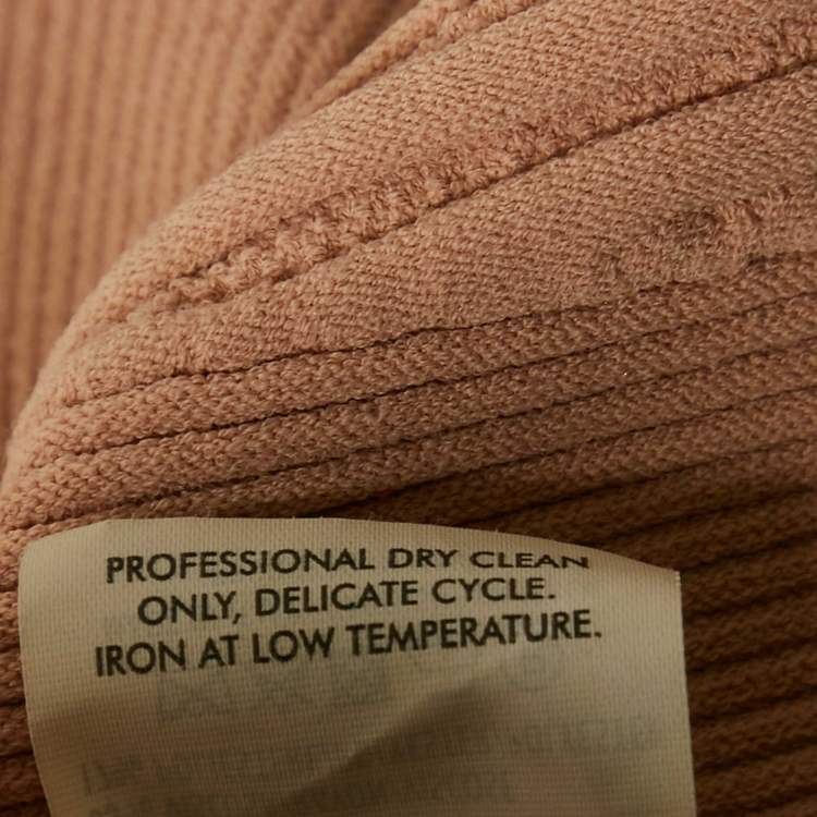 Pre Owned Alexander McQueen Peach Rib Knit Flared Sleeveless Mini Dress XXS