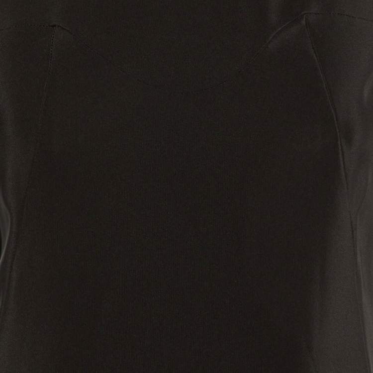 Pre Owned Alexander McQueen Black Silk Scalloped Top M
