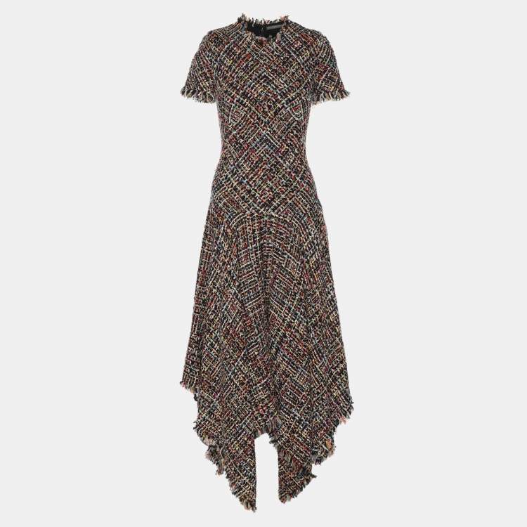 Pre Owned Alexander McQueen Multicolor Tweed Wishing Tree Dress S