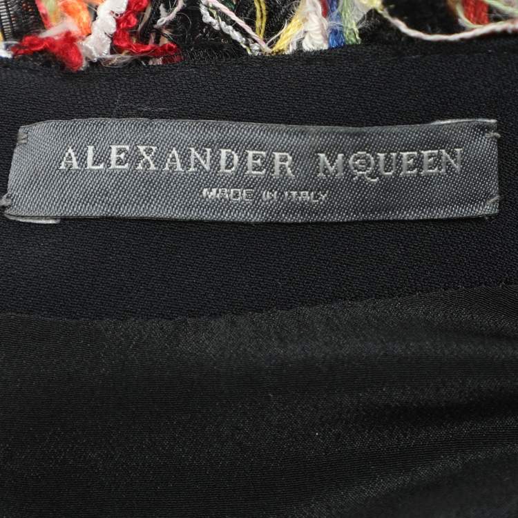 Pre Owned Alexander McQueen Multicolor Tweed Wishing Tree Dress S