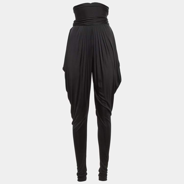 Pre Owned Alexander McQueen Black Jersey Harem Pants S