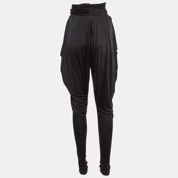 Pre Owned Alexander McQueen Black Jersey Harem Pants S