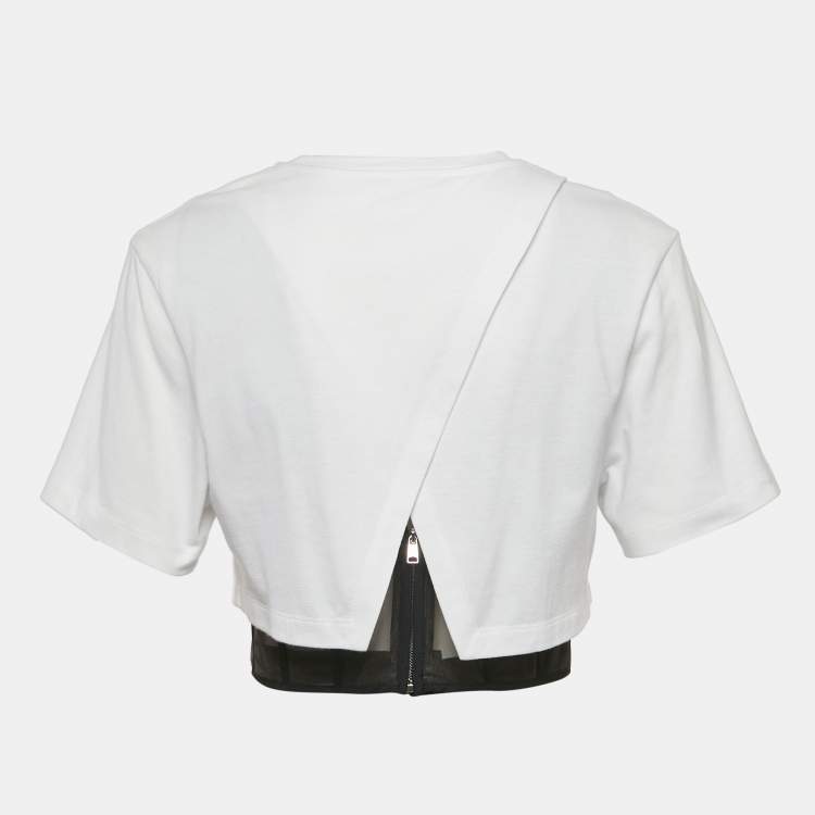 Pre Owned Alexander McQueen White Cotton Bustier Crop Top S