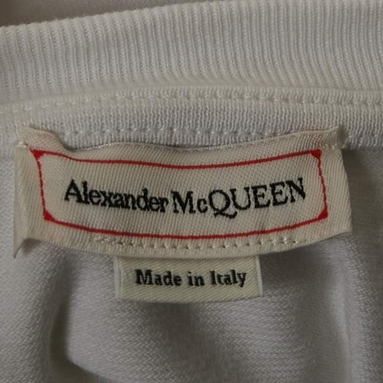 Pre Owned Alexander McQueen White Cotton Bustier Crop Top S