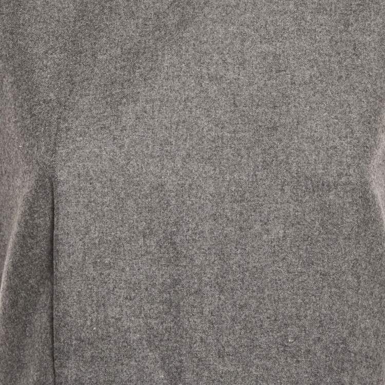 Pre Owned Alexander McQueen Grey/Pink Wool Blend and Satin Sleeveless Mini Dress M
