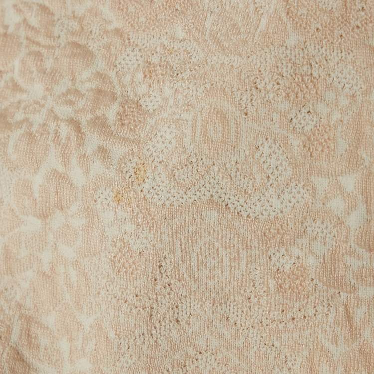 Pre Owned Alexander McQueen Pink Jacquard Knit Mini Bodycon Dress XS
