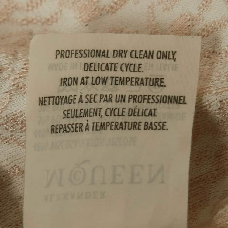Pre Owned Alexander McQueen Pink Jacquard Knit Mini Bodycon Dress XS
