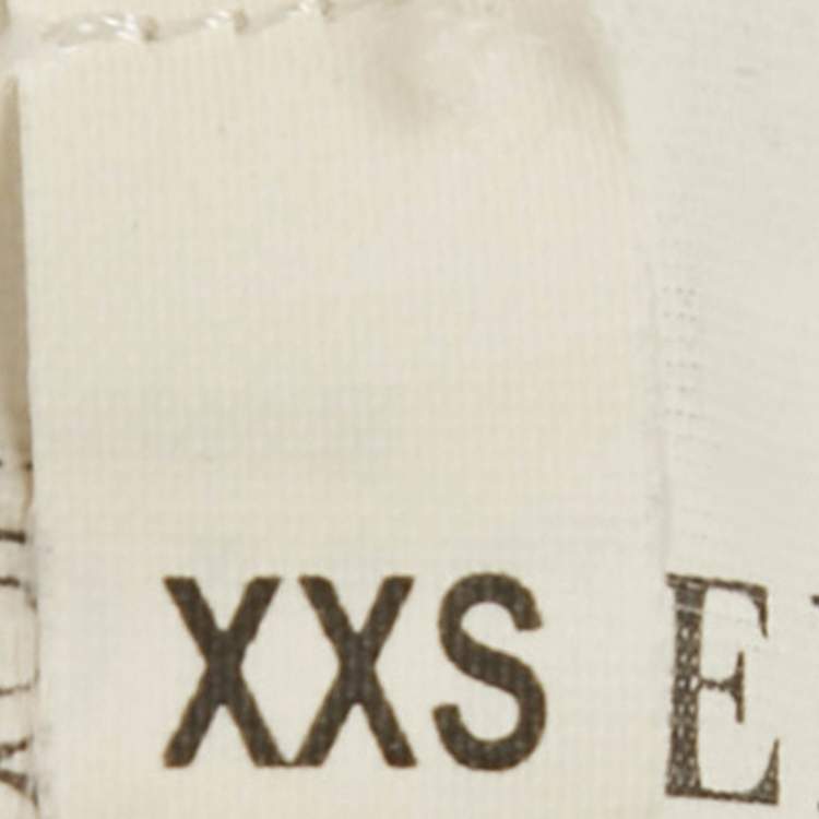 Pre Owned Alexander McQueen White/Blue Floral Pattern Stretch Knit Mini Dress XXS 