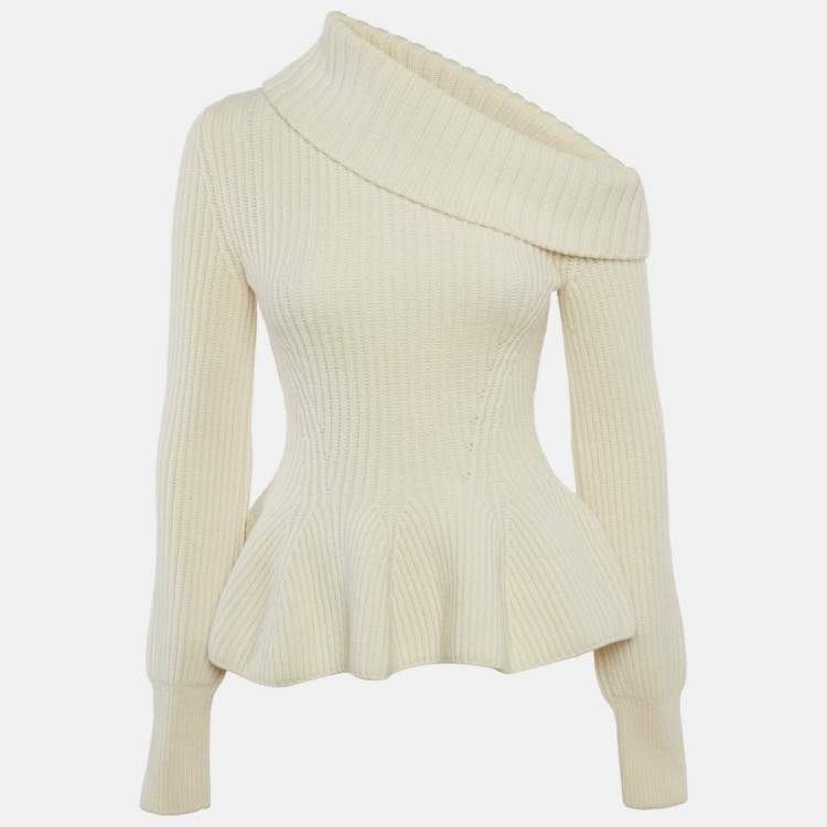 Pre Owned Alexander McQueen Off-White Wool Sweater XS