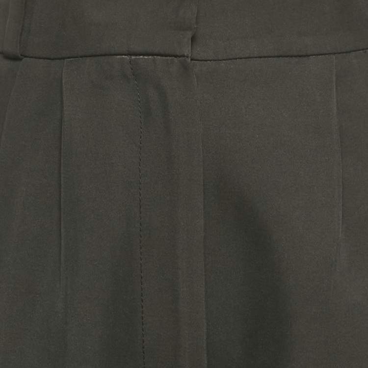 Pre Owned Alexander McQueen Black Cotton and Silk Tailored Trousers S
